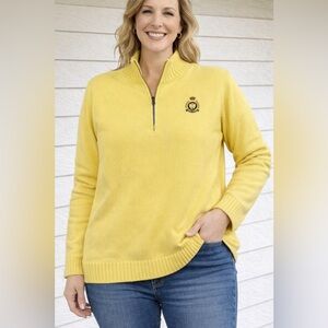 Vintage Lauren Ralph Lauren Yellow Half-Zip Sweater 100% gotten.